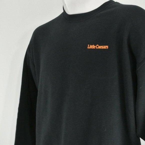 LITTLE CAESARS Pizza Black Sweatshrit Employee Uniform Shirt Size L NWT - Picture 2 of 8